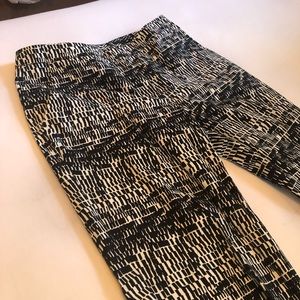 DKNY Black and White Patterned Work Pants
